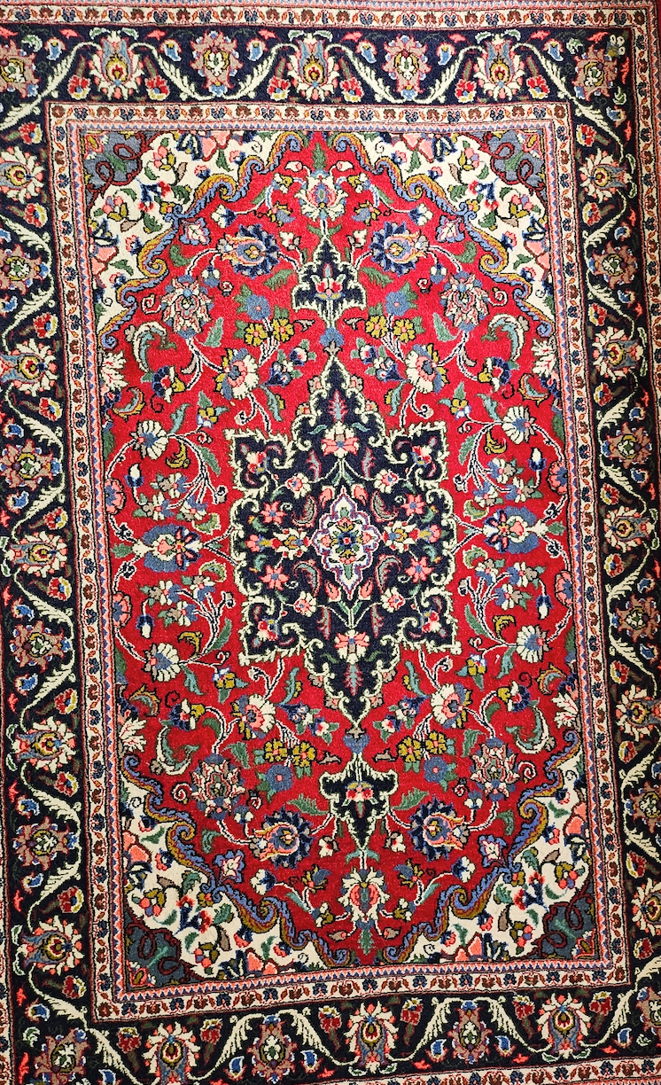 Handmade Kashan Floral Persian Rug